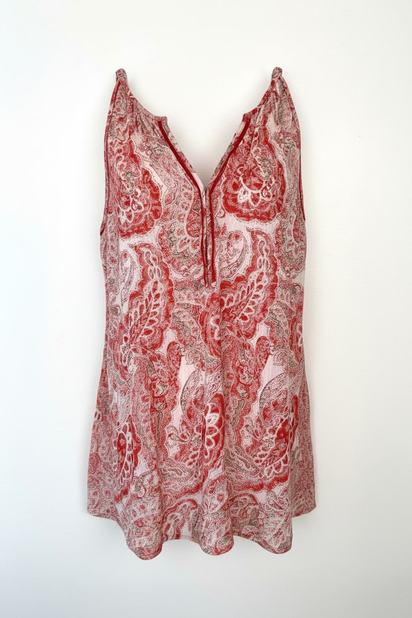 100% Cotton Banana Republic Paisley Tank Top | Boho Summer Blouse | XL at Blue Sparrow Shop on white background