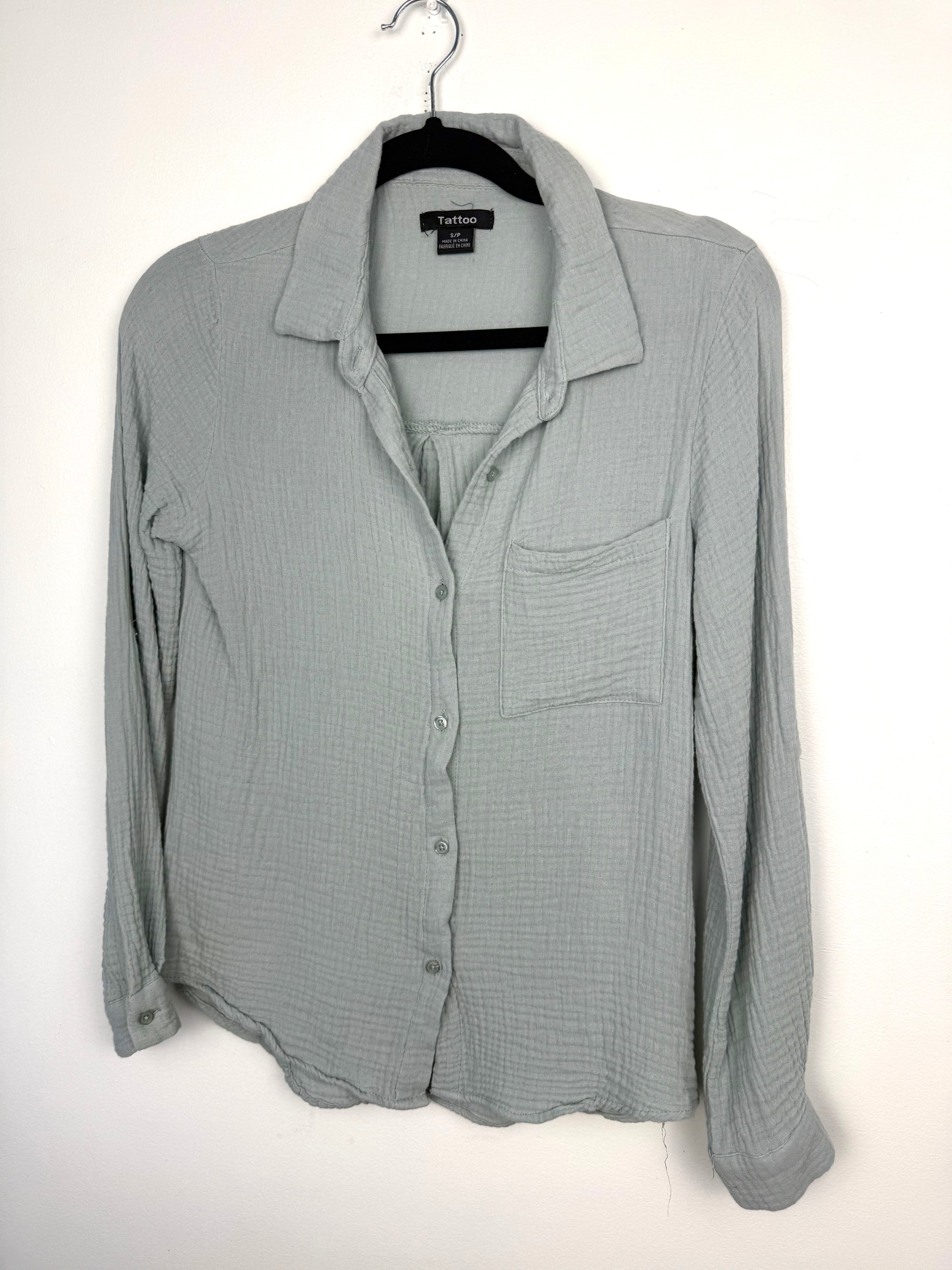 100% Cotton Button Front Shirt | Size S at Blue Sparrow Shop