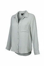  100% Cotton Button Front Shirt | Size S at Blue Sparrow Shop  on white background