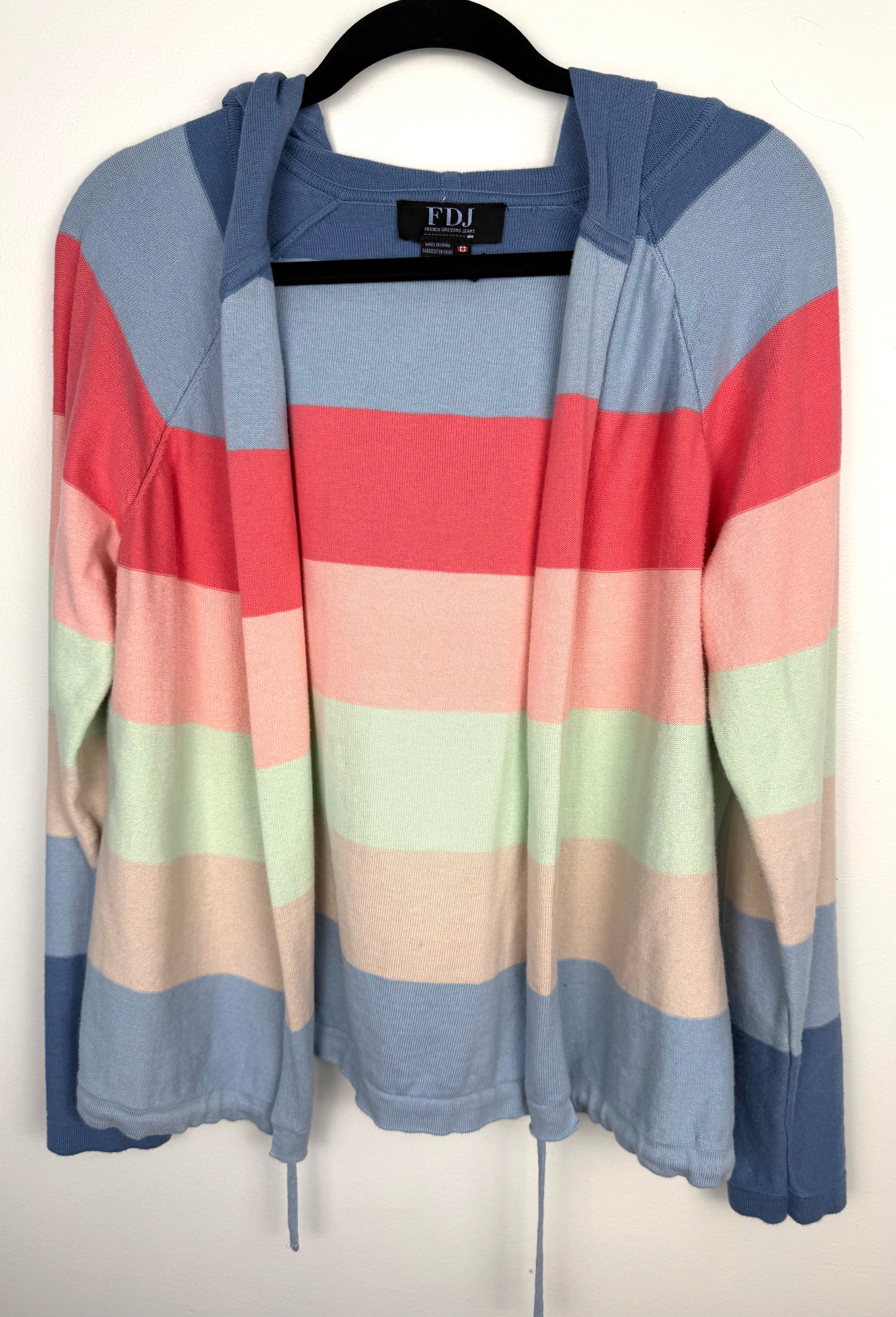 100% Cotton FDJ French Dressing Jeans Cardigan | Size M at Blue Sparrow Shop on hanger