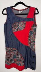 100% Cotton Fair Trade Artisan Tunic | Trans' Fair | Size M at Blue Sparrow Shop  on hanger