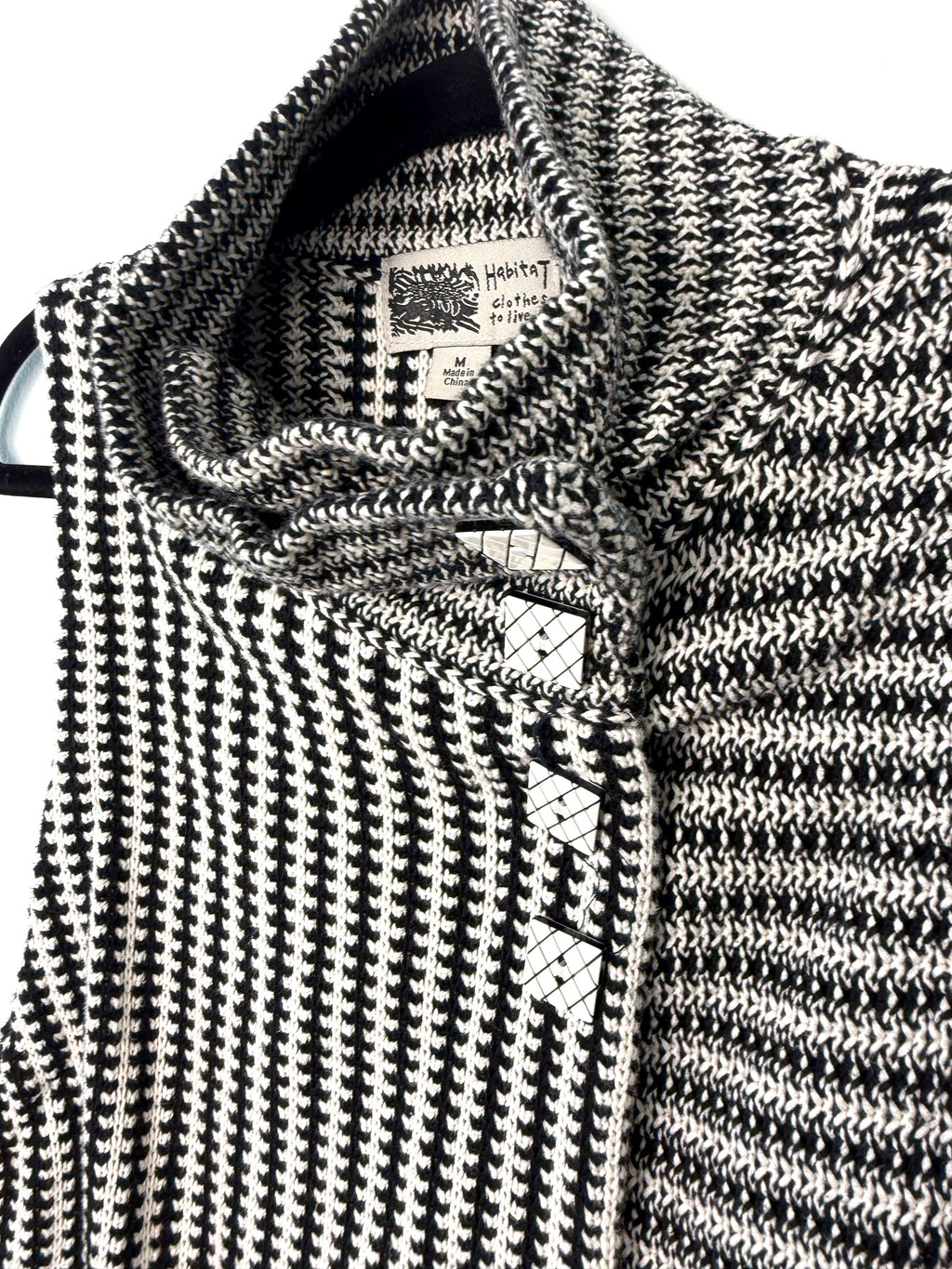 100% Cotton Habitat Brand Knit Cowl Neck Vest | Size M at Blue Sparrow Shop close up of neckline