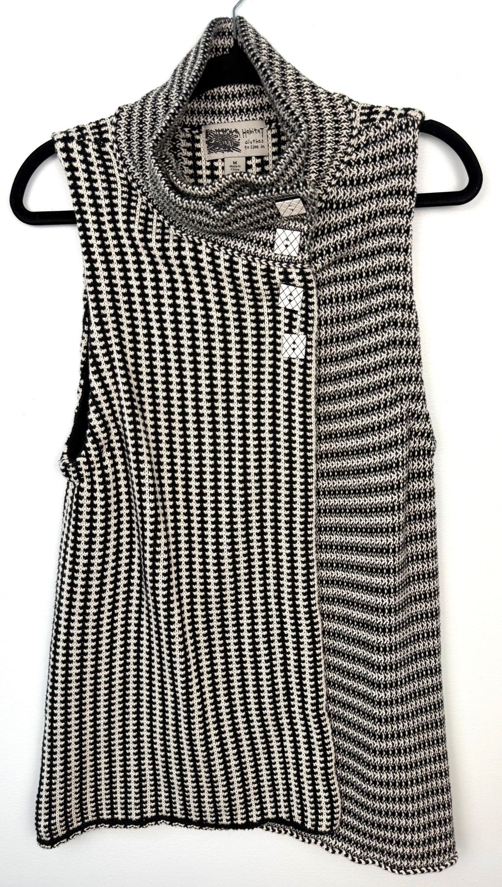 100% Cotton Habitat Brand Knit Cowl Neck Vest | Size M at Blue Sparrow Shop on hanger