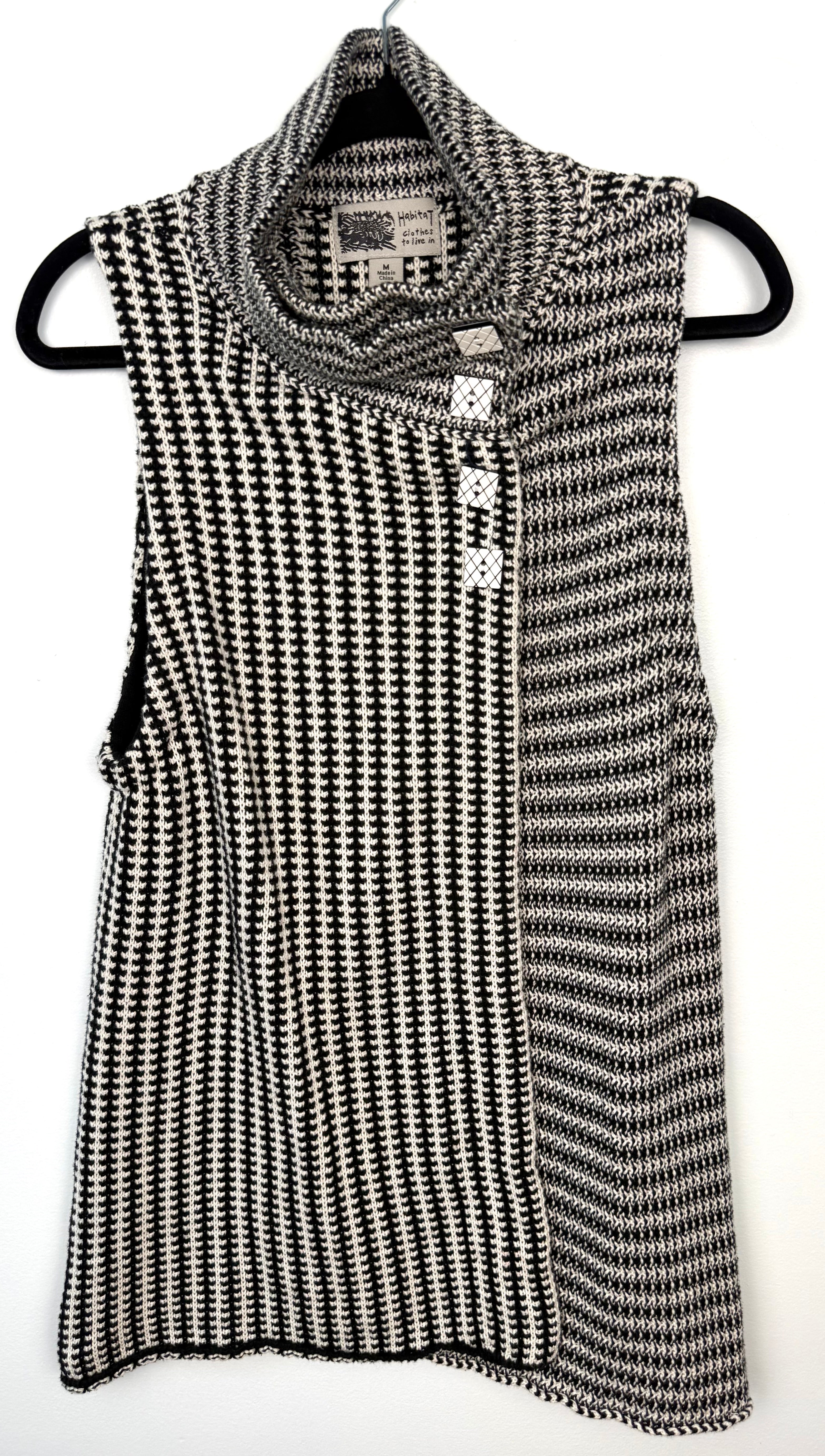 100% Cotton Habitat Brand Knit Cowl Neck Vest | Size M at Blue Sparrow Shop on hanger