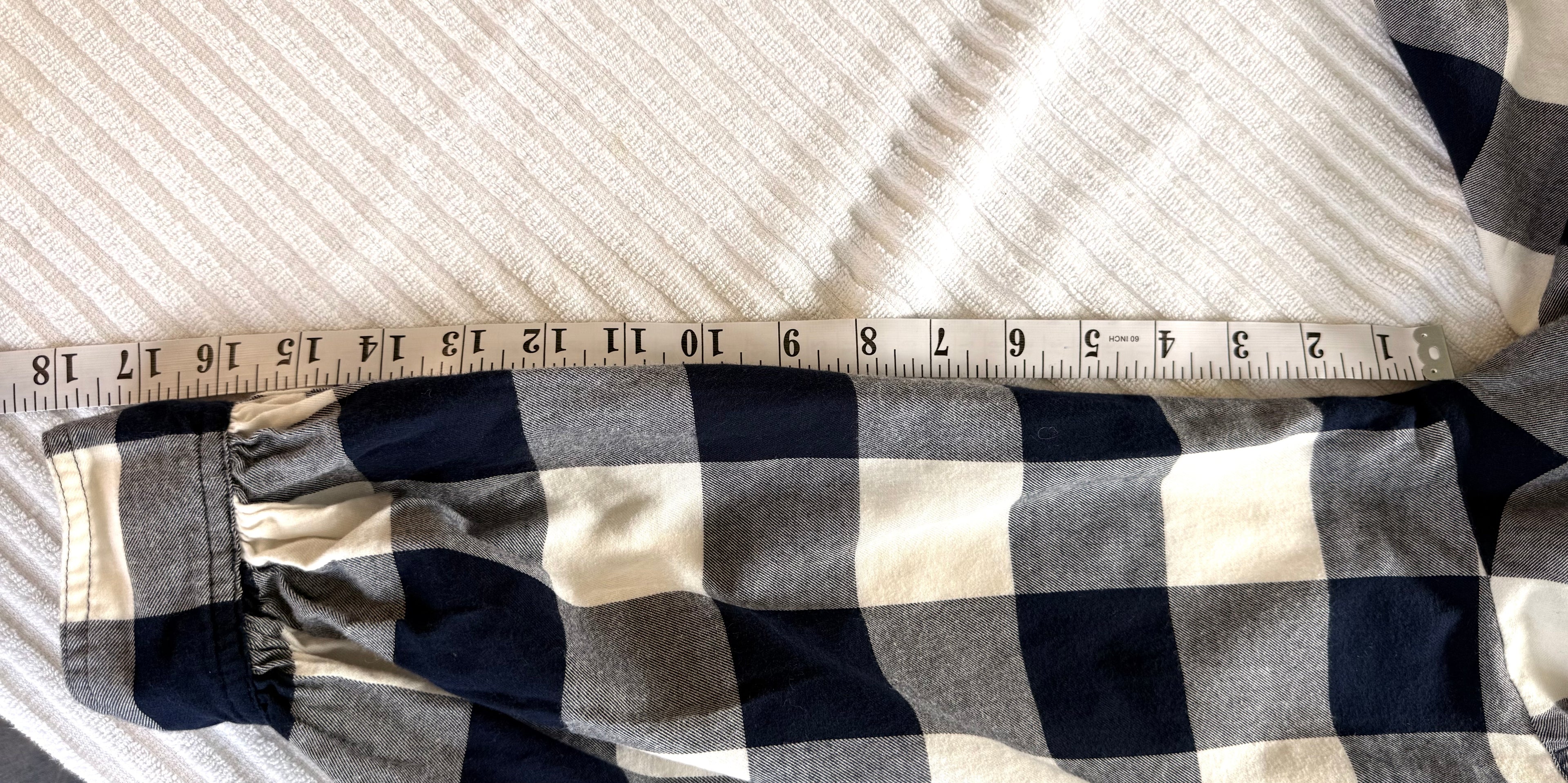  100% Cotton J Crew Buffalo Plaid Top | Size L measuring 18" sleeve