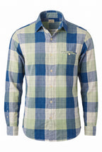 100% Cotton Lucky Brand Plaid Shirt | Size Mens M on white background