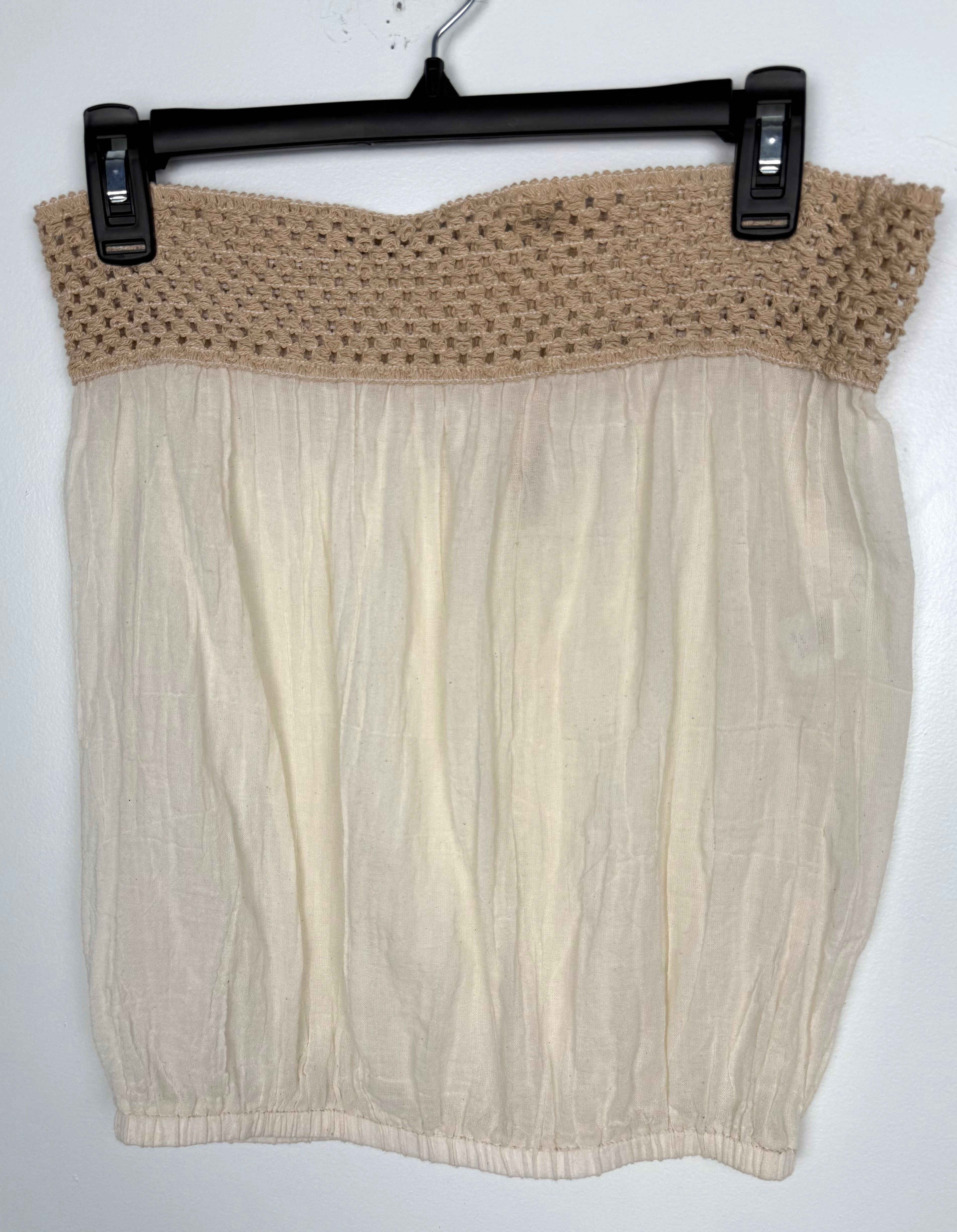 100% Cotton Made in USA Crochet Waistband Top | One Size  at Blue Sparrow Shop on hanger