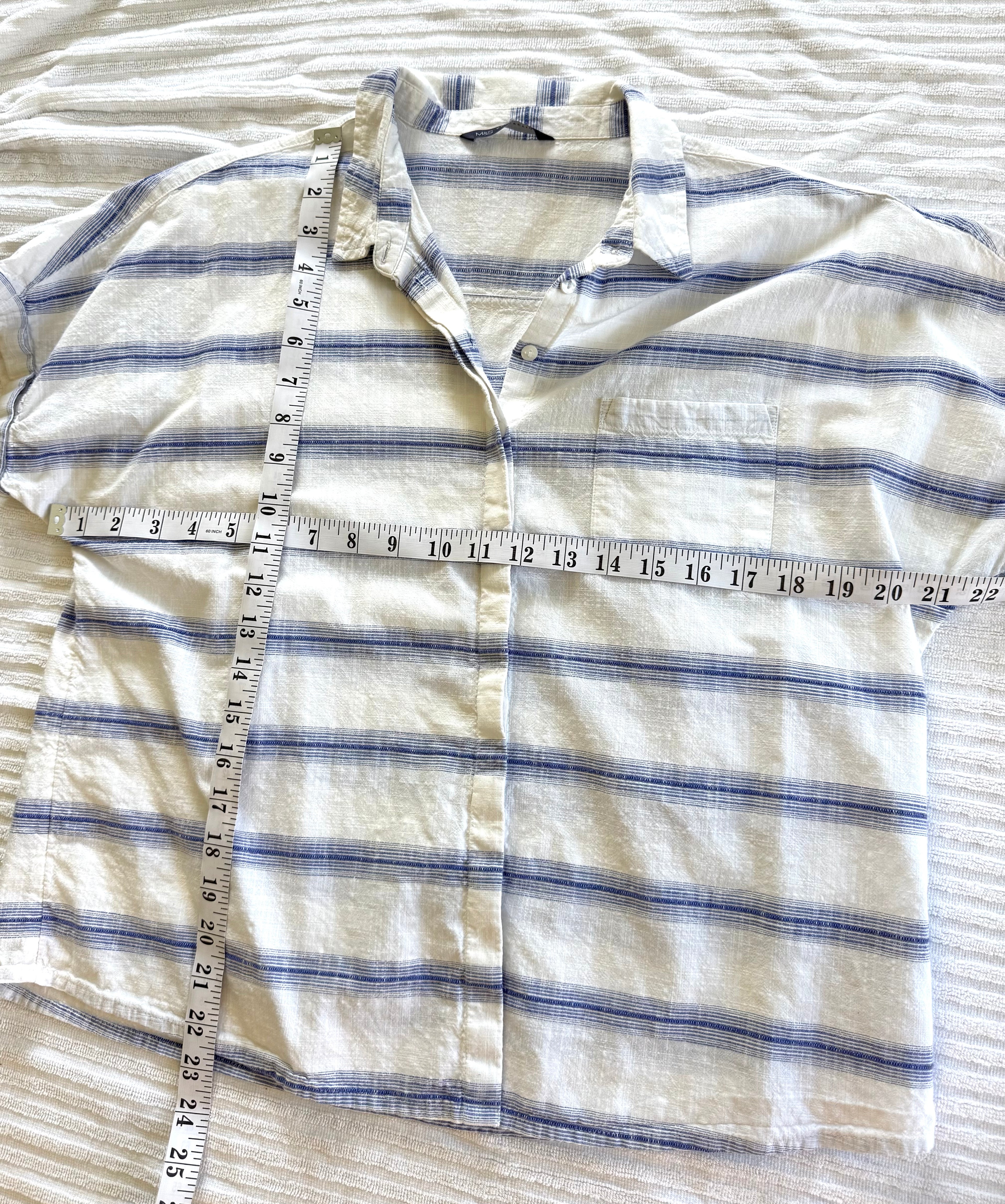 100% Cotton Marks & Spencer Striped Top | Size M  measuring 42" bust and 23" shoulder to hem 