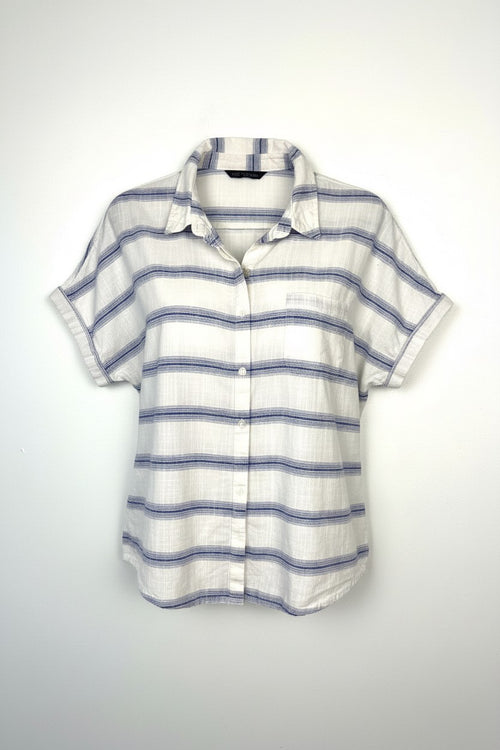100% Cotton Marks & Spencer Striped Top | Size M on white background 
