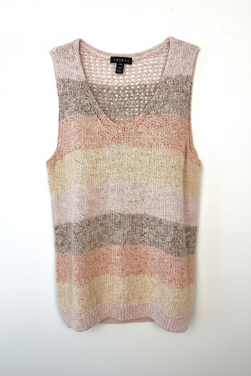 100% Cotton NWT Tribal Knit Tank | Size M at Blue Sparrow Shop