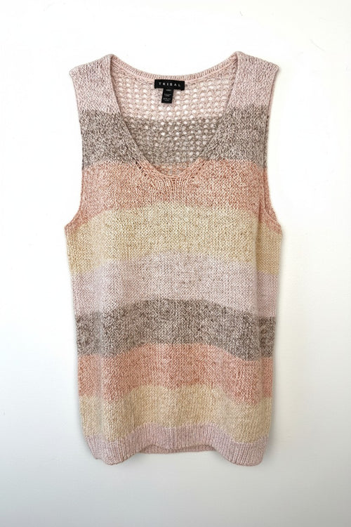100% Cotton NWT Tribal Knit Tank | Size M at Blue Sparrow Shop