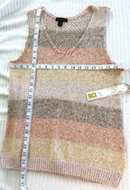 100% Cotton NWT Tribal Knit Tank | Size M at Blue Sparrow Shop measuring 34" bust and 25" shoulder to hem 
