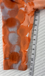 100% Cotton Parsley & Sage — Peach Abstract Floral Jacket, Size S at Blue Sparrow Shop Canadian Resale Reimagined  measuring 12" sleeve 