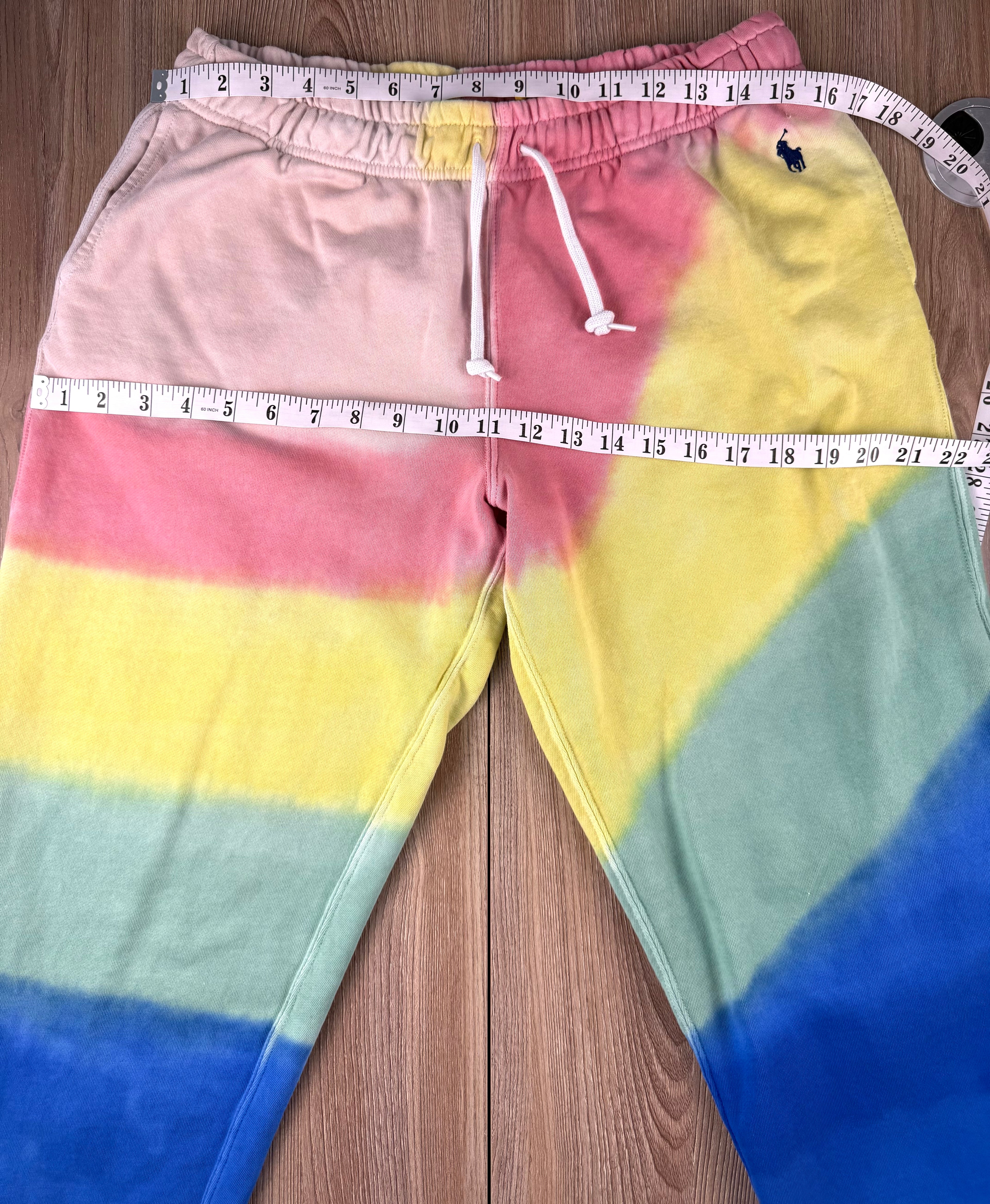 100% Cotton Polo Ralph Lauren Tie-Dye Joggers | Size L measuring 32" elastic waist and 44" hips