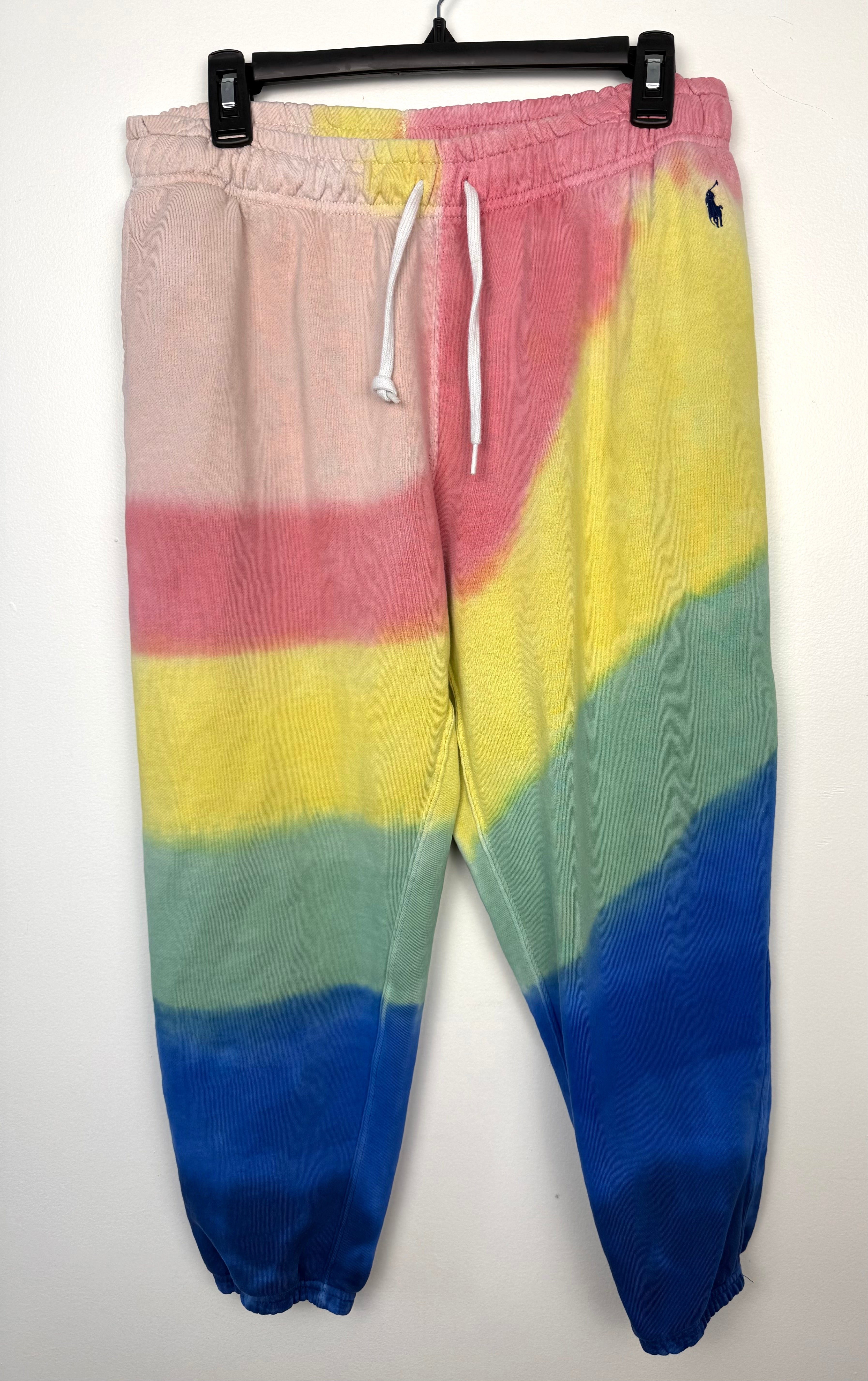 100% Cotton Polo Ralph Lauren Tie-Dye Joggers | Size L on hanger