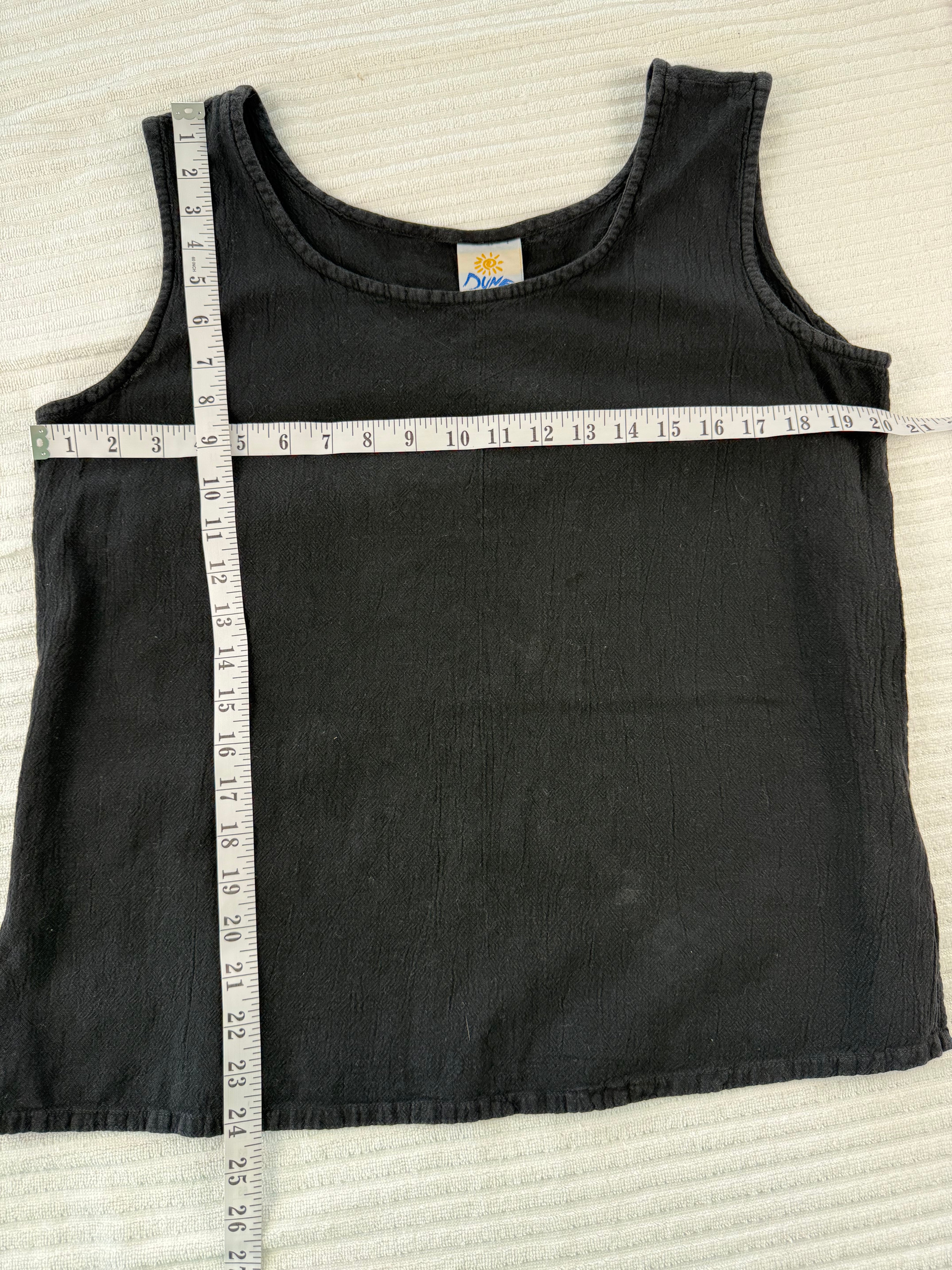 100% Cotton Relaxed Fit Vintage Tank | Size M at Blue Sparrow Shop measuring 40" bust and 24" shoulder to hem 