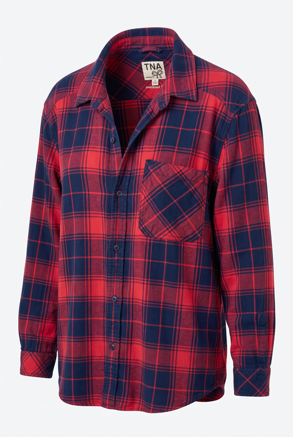  100% Cotton TNA Button Front Shirt | Size L on white background
