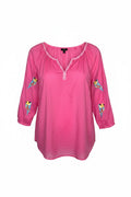 100% Cotton Talbots Embroidered Parrot Top| Size M at Blue Sparrow Shop on white background
