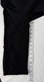 100% Cotton Tilley — Made in Canada Black Gauze V-Neck Tunic, Size S/P at Blue Sparrow Shop  measuring 13" sleeve 
