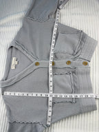 100% Cotton Vintage Havana Cropped Cardigan | Size S at Blue Sparrow Shop  measuring 46" bust and 19" shoulder to hem 