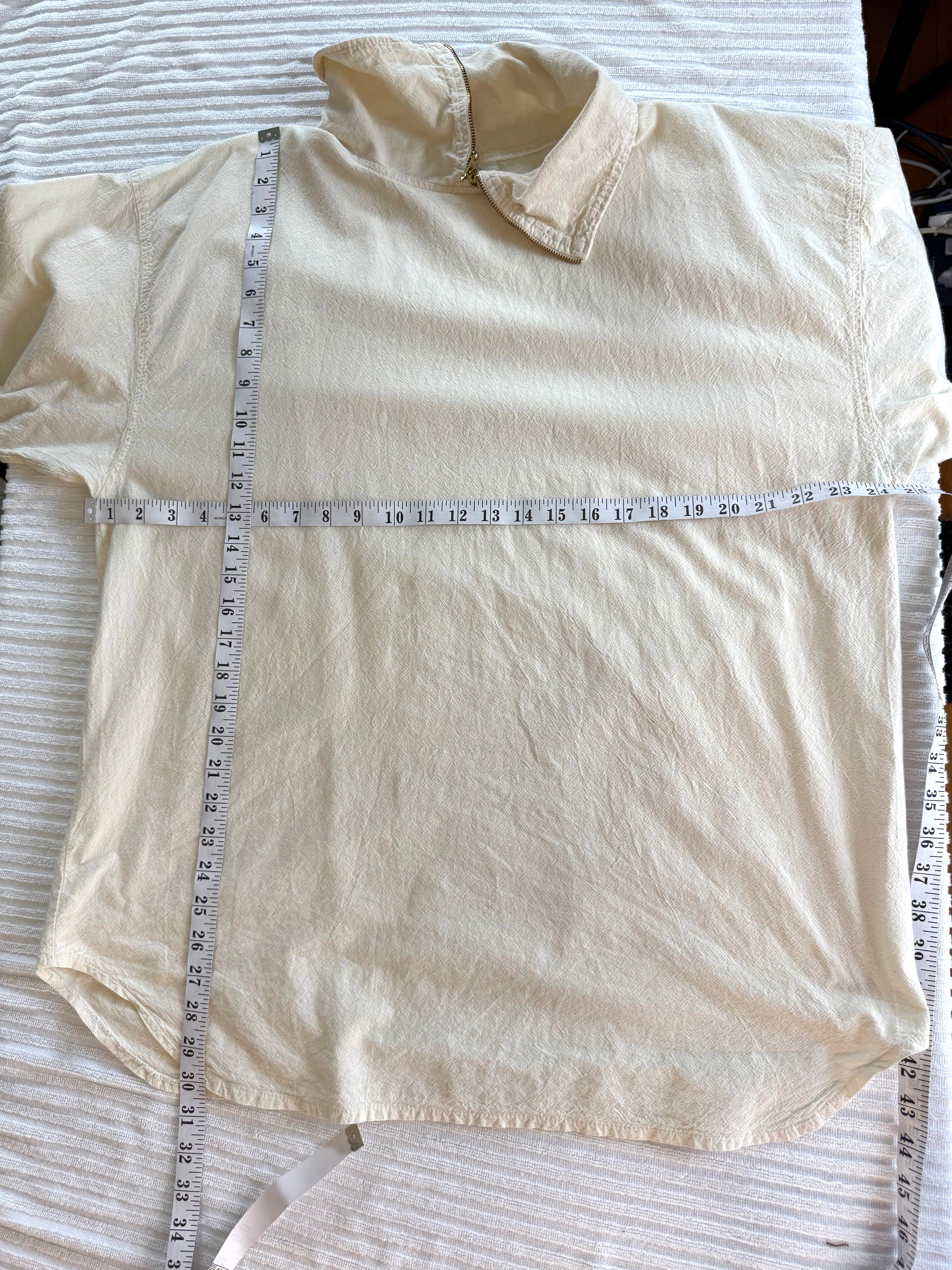 100% Cotton Vintage Rugged Cotton Top | Oversized at Blue Sparrow Shop measuring 49" bust and 30" length 