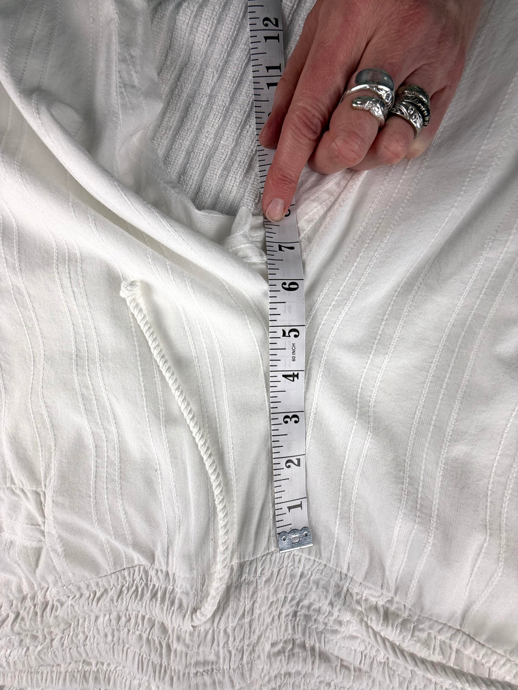 100% Cotton  Wide-Leg Beach Pants | Size XL  at Blue Sparrow Shop Resale  measuring 7" rise