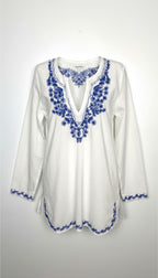 100% Cotton Witchery Embroidered Boho Blouse | Size 14  at Blue Sparrow Shop - Canadian Resale Reimagined 