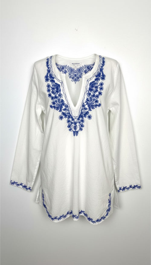 100% Cotton Witchery Embroidered Boho Blouse | Size 14  at Blue Sparrow Shop - Canadian Resale Reimagined 