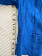 100% Linen Cobalt Blue Button Front Shirt by Zara | Size S measuring 10" sleeve