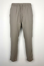 100% Linen  Drawstring Pants – Taupe Relaxed Fit Pull-On Trousers – H&M Small at Blue Sparrow Shop