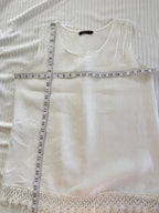 100% Linen Made in Italy Lungo L'Arno Sleeveless Top | Size L at Blue Sparrow Shop measuring 42" bust and 28" length