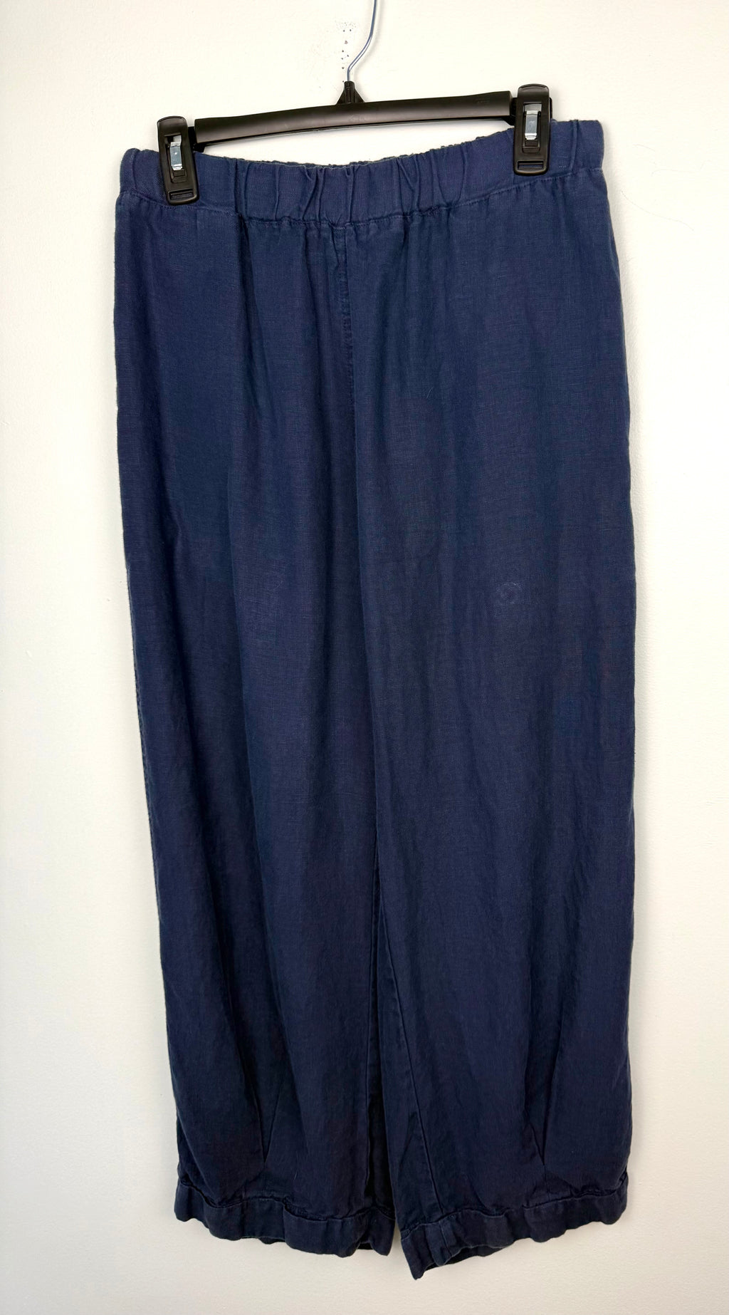 100% Linen Pull-On Pants | Relaxed | Size S at Blue Sparrow Shop on hanger