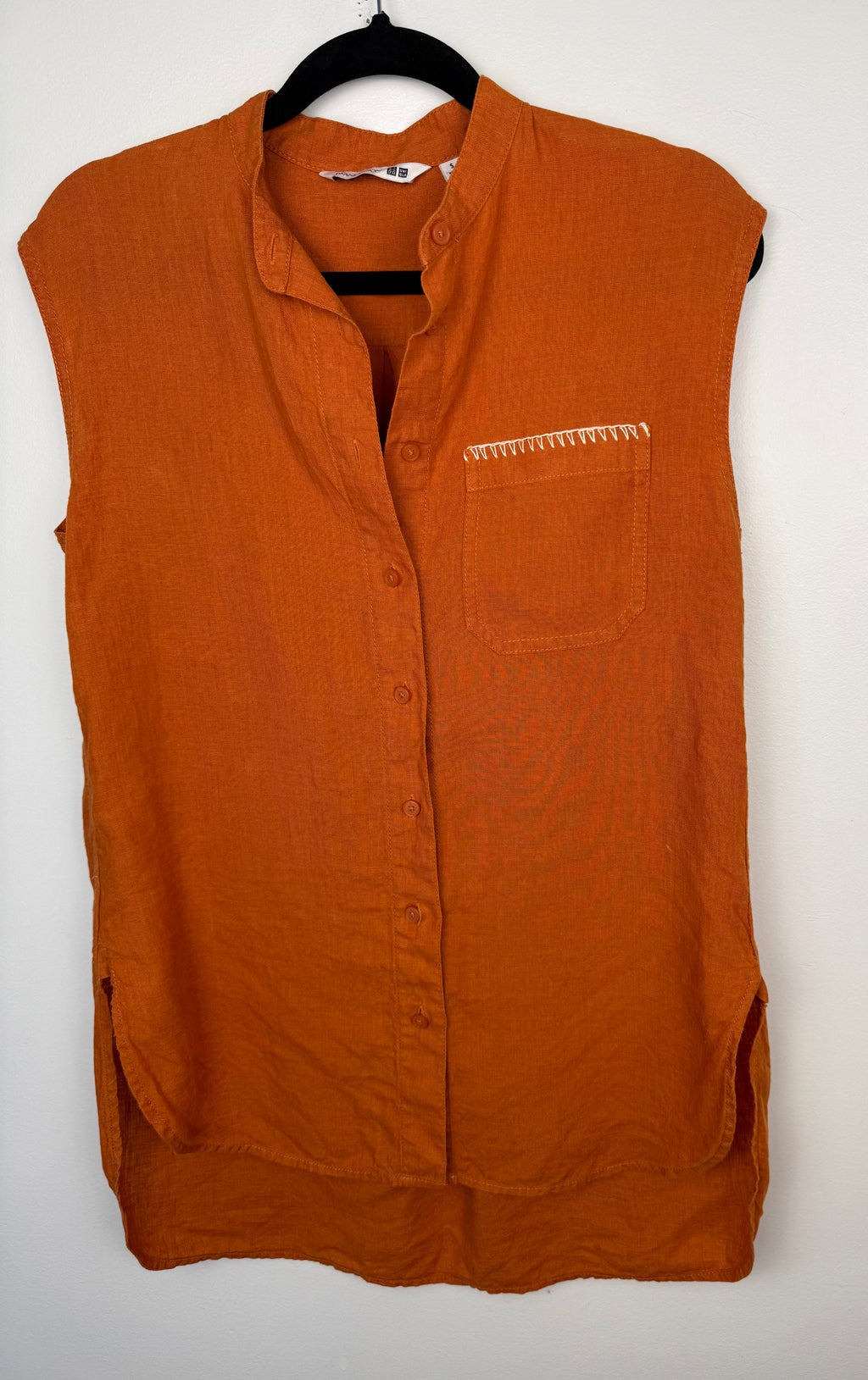 100% Linen Sleeveless Top | Vest | Size S at Blue Sparrow Shop