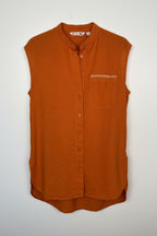 100% Linen Sleeveless Top | Vest | Size S at Blue Sparrow Shop on white background