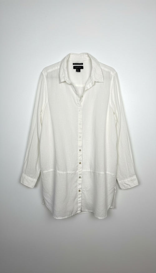 100% Linen Tahari Button-Down Tunic | XL  at Blue Sparrow Resale Shop Canada