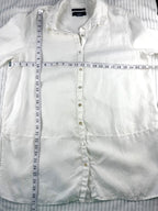 100% Linen Tahari Button-Down Tunic | XL  at Blue Sparrow Resale Shop Canada measuring 46" bust and 31" shoulder to hem 