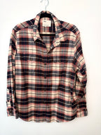 front of 100% Organic Cotton Tilley Plaid Shirt | Size XL on hanger