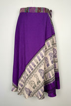 100% Silk Wrap Skirt | NWT Reversible Sari Skirt | Handmade in India at Blue Sparrow Shop