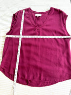 100% TENCEL Sleeveless V-Neck Top | Size L at Blue Sparrow Shop  measuring 46" bust and 24-26" length