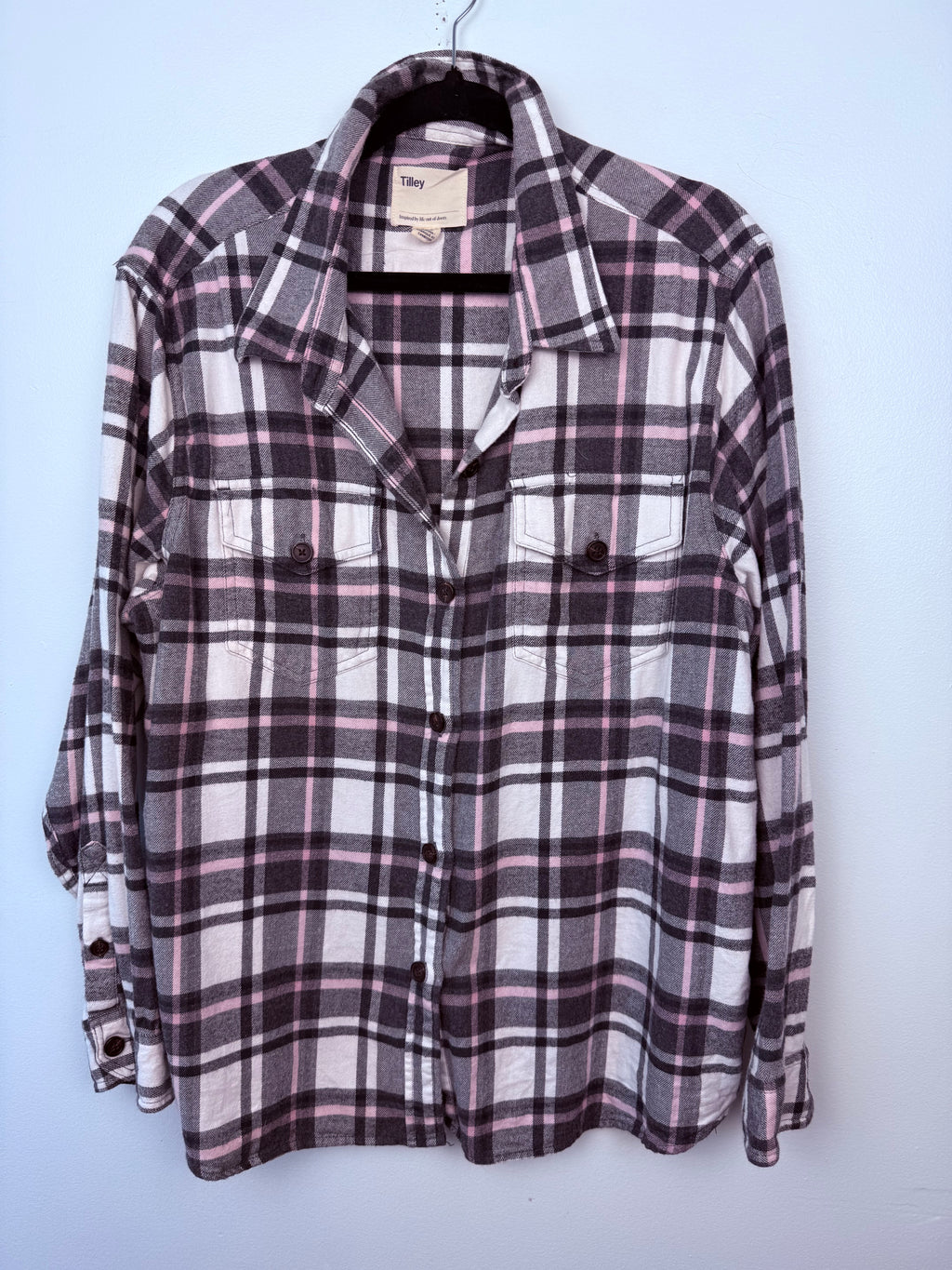100%  Cotton Tilley Plaid Shirt | Size 2X front view on hanger