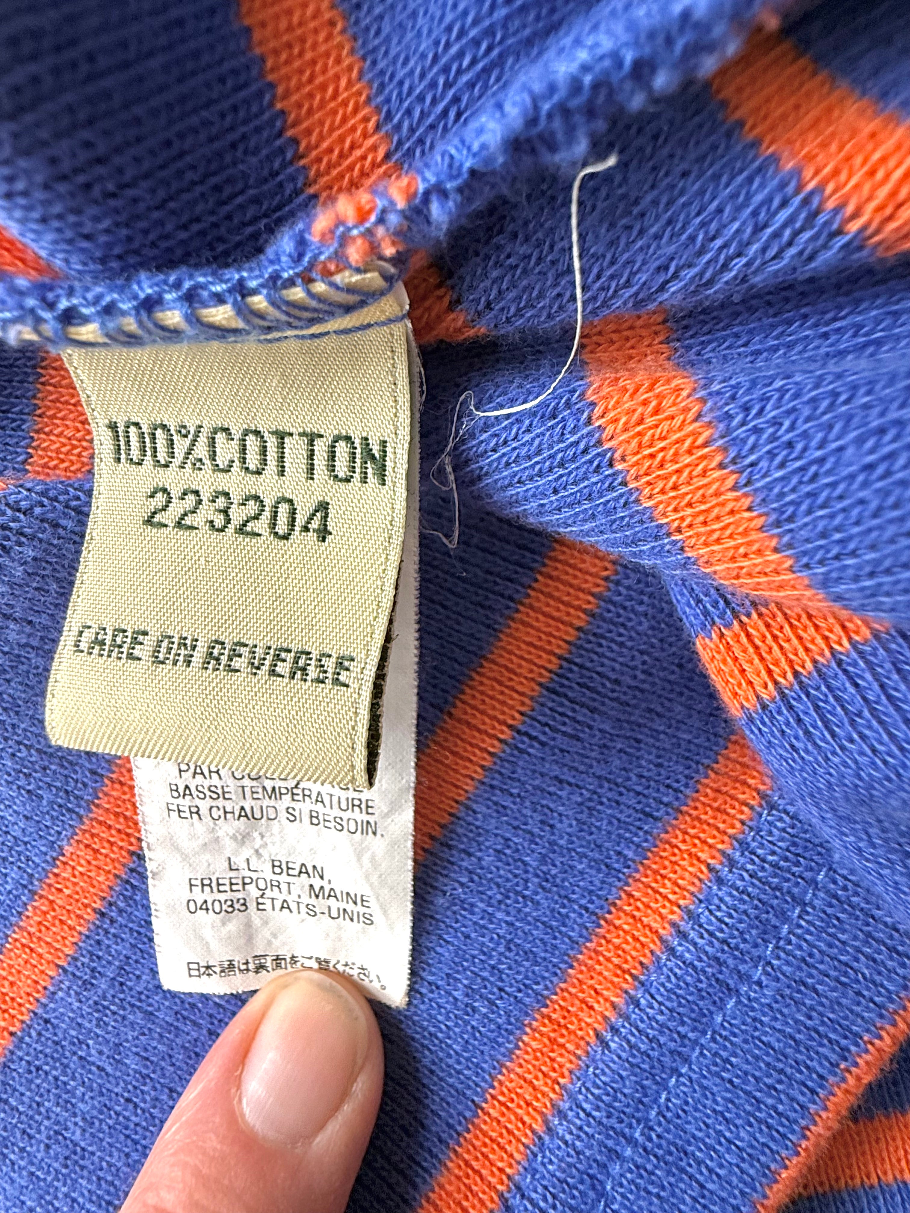 100% cotton tag Coastal Preppy L.L. Bean Quarter Zip Pullover 