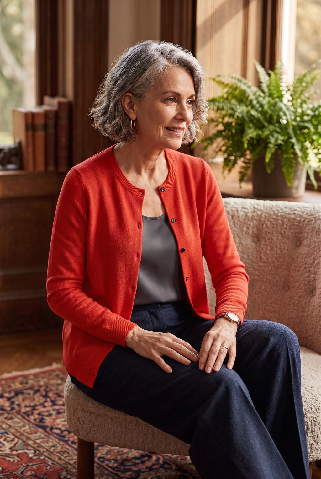 100% Cotton J.CREW Caryn Cardigan | Size M