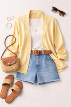 100% cotton LL bean cardigan at Blue Sparrow Shop  lifestyle photo 