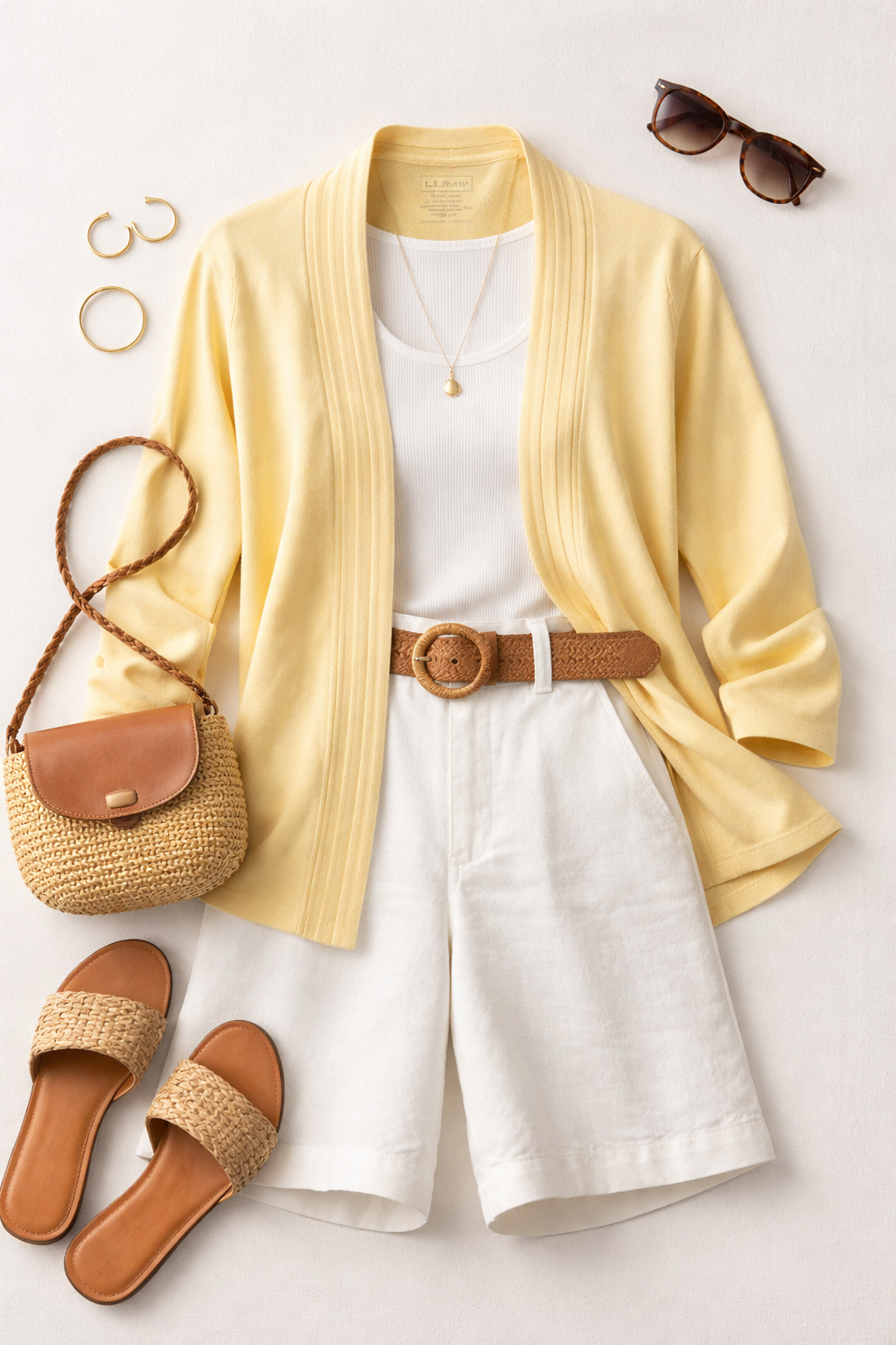 100% cotton LL bean cardigan at Blue Sparrow Shop lifestyle photo
