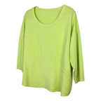 100% cotton Made in USA lime/chartreuse green oversized boxy scoop neck top at Blue Sparrow Shop