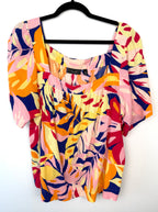 100% cotton summer blouse in size 1x at Blue Sparrow Shop - cottagecore style  on hanger