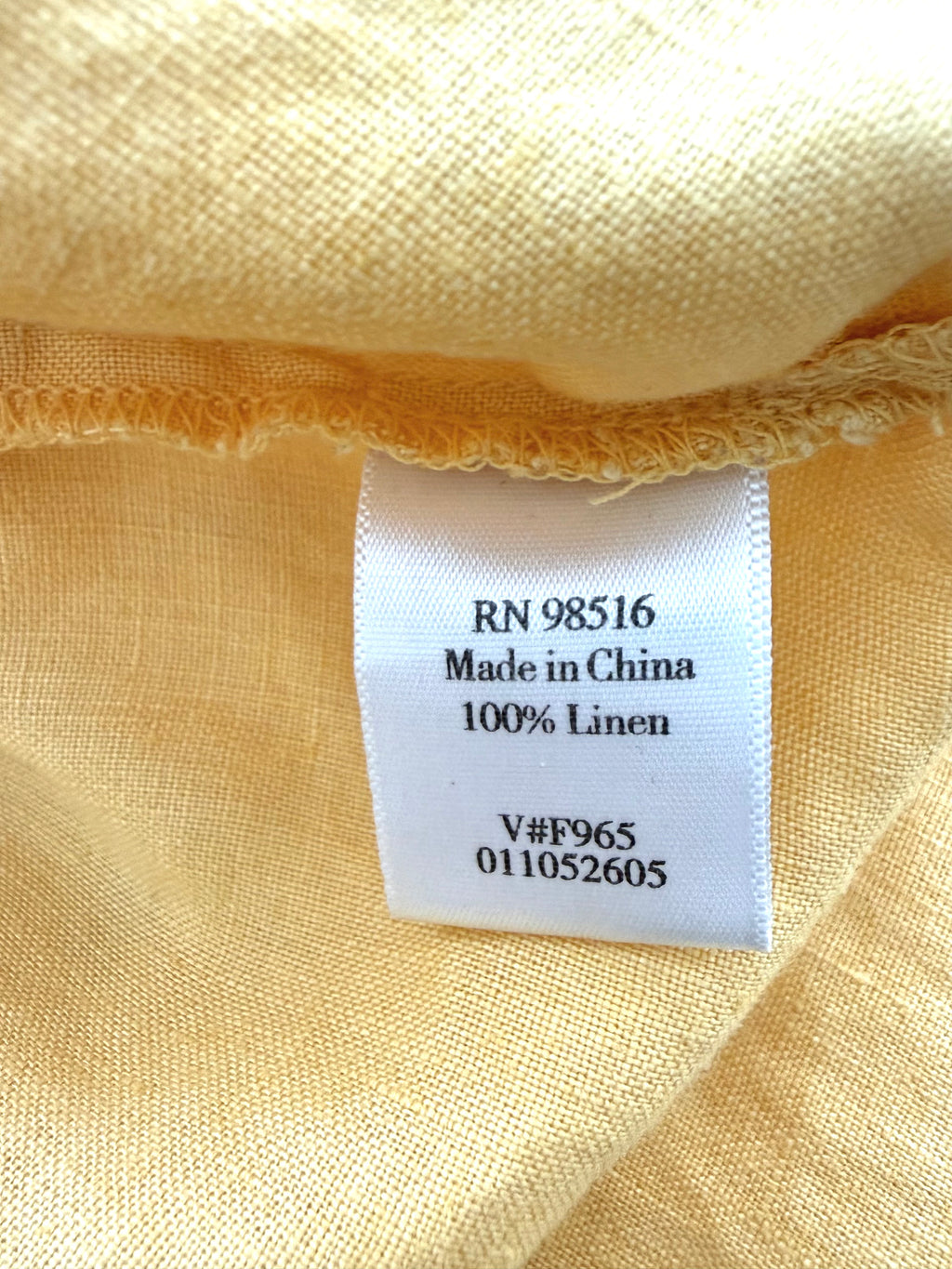 100% linen coldwater creek tunic tag