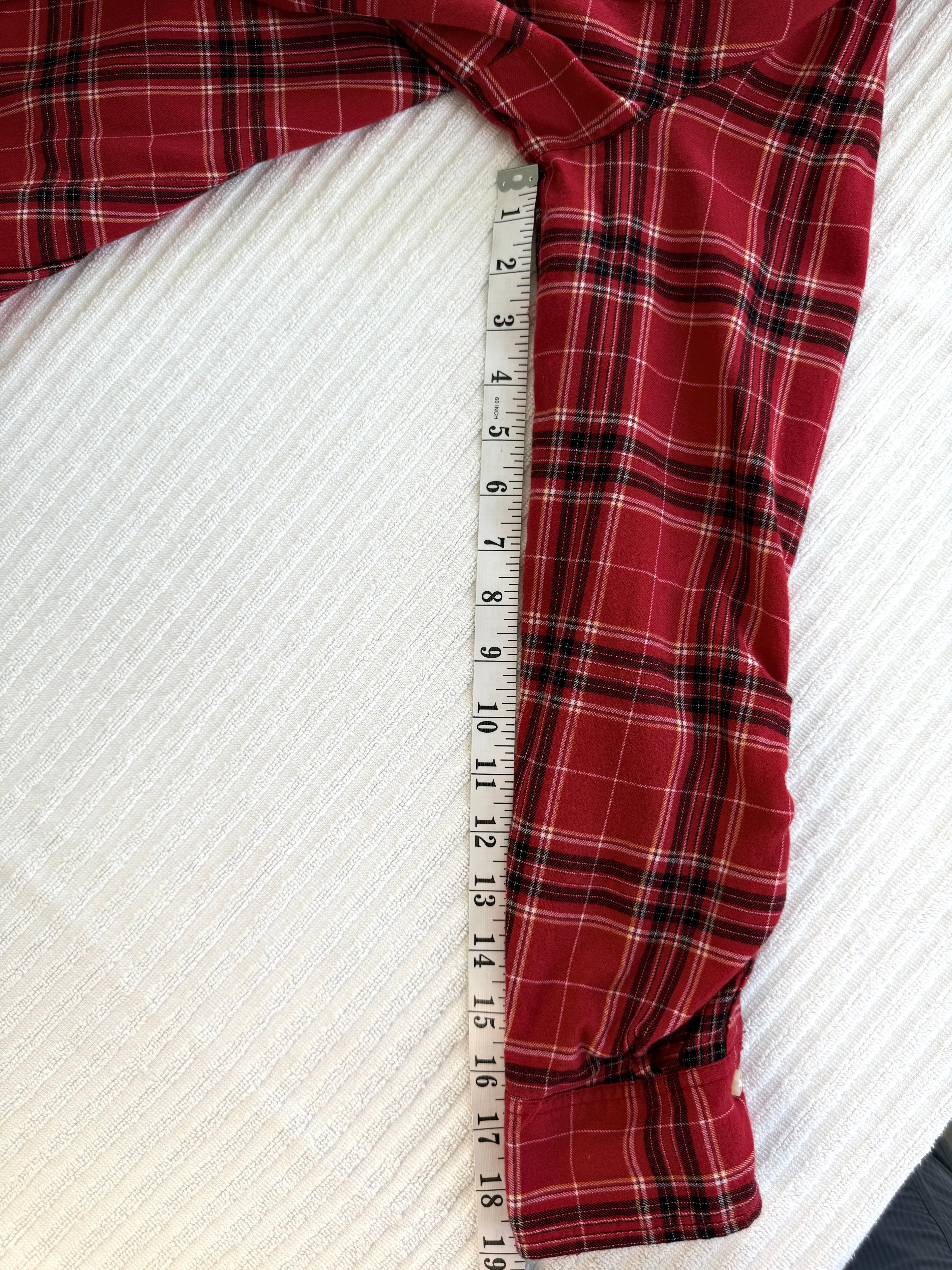 100 percent Cotton Tommy Hilfiger Plaid Shirt Size M measuring 19" sleeve