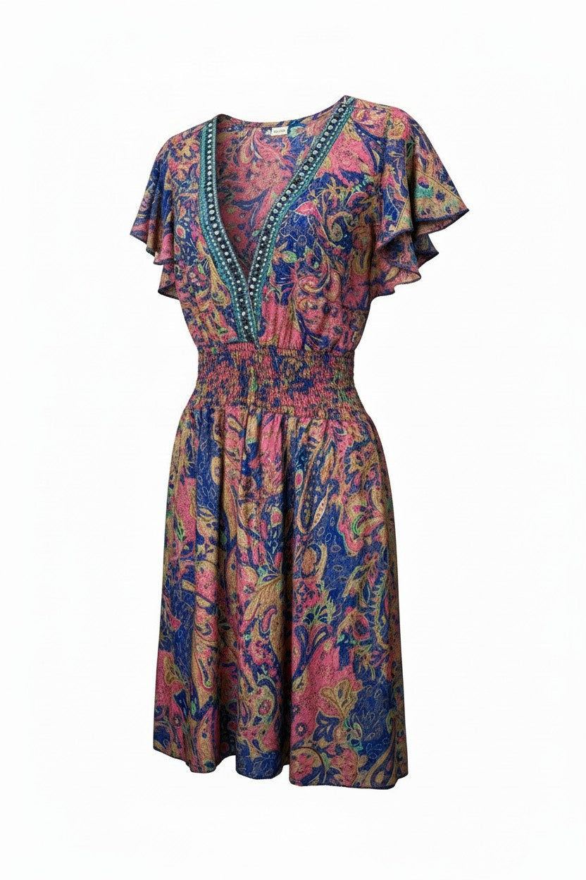 NWT Boho Paisley Silk Dress | Size S