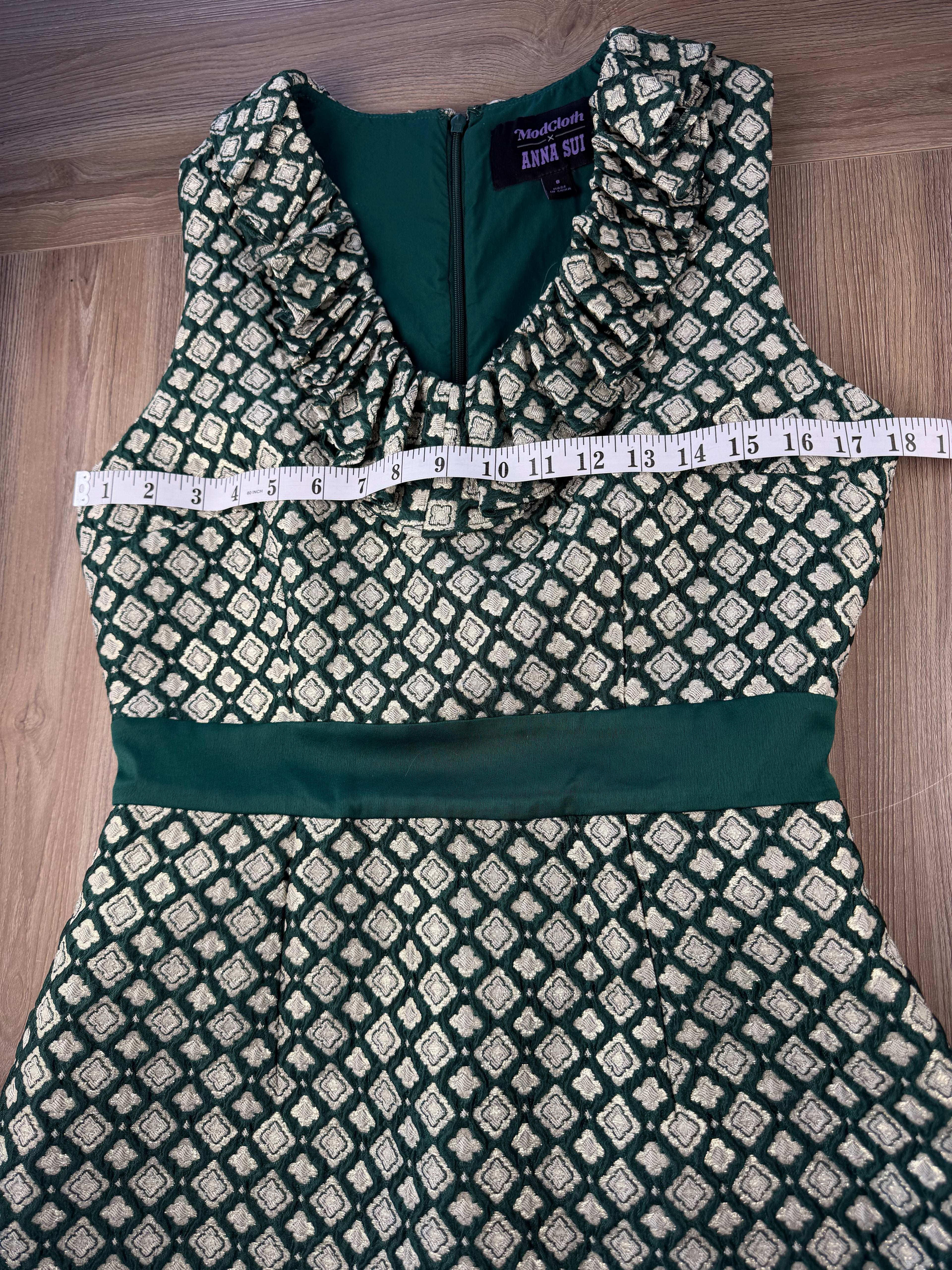 60's style brocade dress measuring 36" bust 